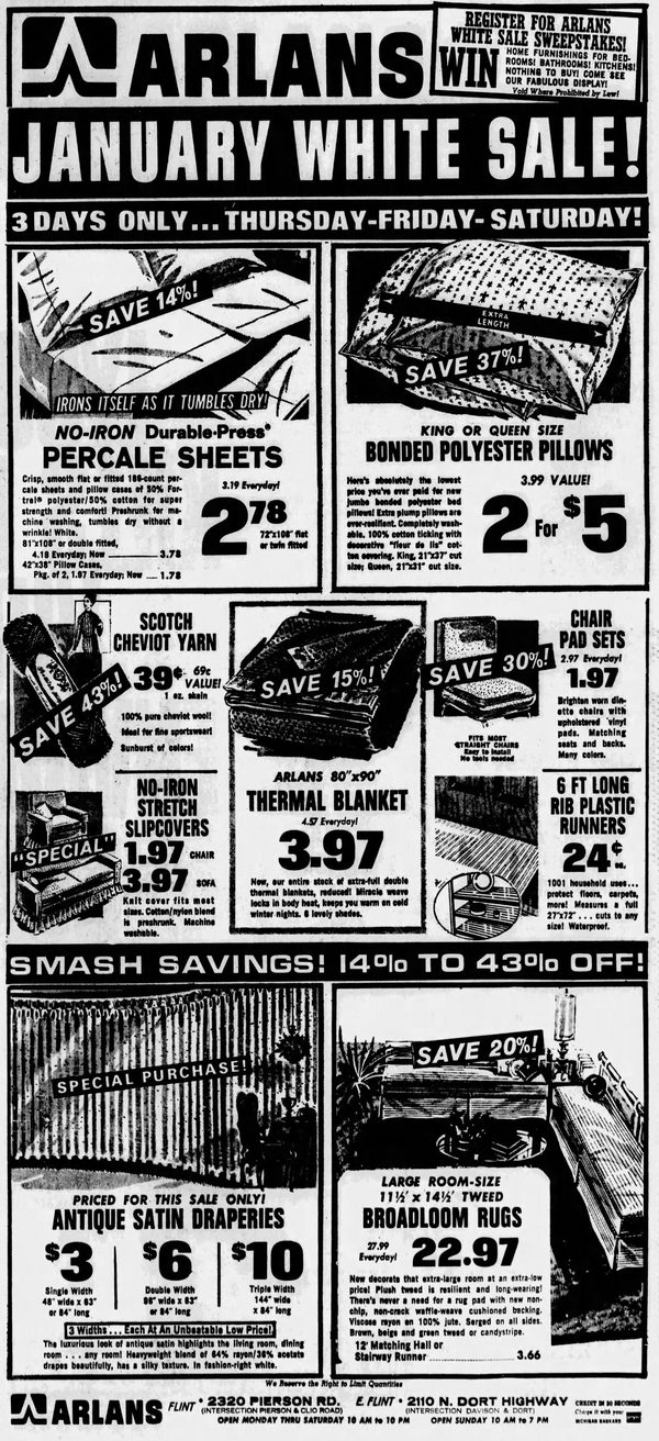 Flint Mall Shopping Center (cancelled) - Jan 03 1968 Article (newer photo)